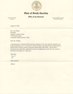 Letter From Governor Sanford